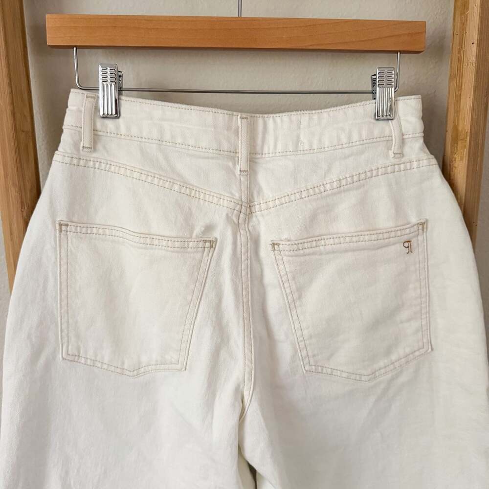 Anthropologie Pilcro Austyn High Rise Cuffed Bermuda Jean Shorts White Size 25 - Picture 9 of 10